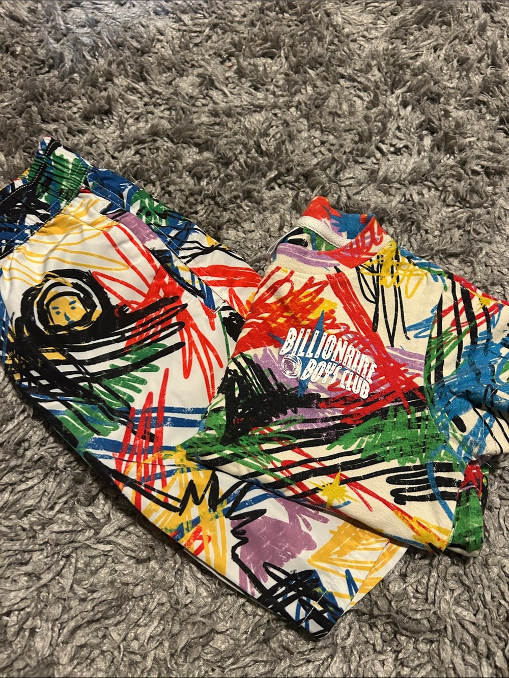 Billionaire Boys Club boys Multicolor Scribble Print Shorts